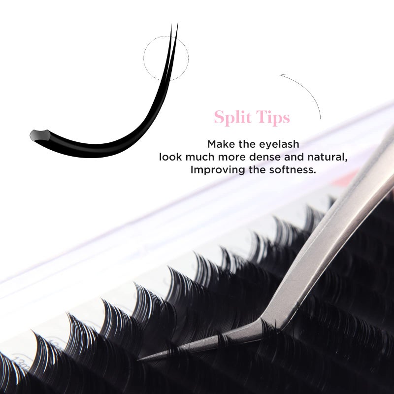 BEYELIAN Flat Eyelash Extension, Ellipse Lash Extensions 0.20 D+ Curl 7-15mm 16 Rows Matte Black Eyelash Extension Supplies Classic Lash Extensions Individual Eyelashes Salon Use - Image 4
